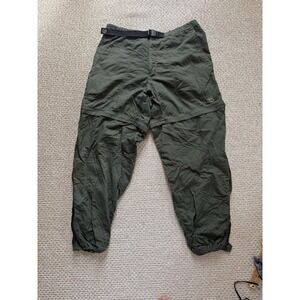 Men's Vintage Mountain Hardwear Green Zip Off Trek Pants Shorts Large 34 Hiking